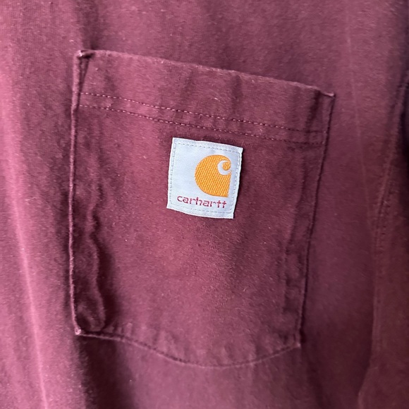 Maroon Short Sleeved Carhartt Tee - Picture 2 of 4